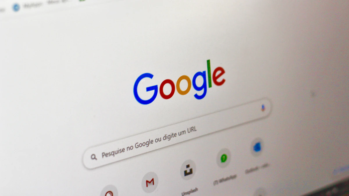 Google search homepage open on a laptop screen