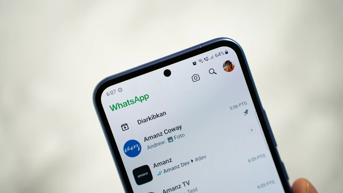 WhatsApp chat list open on an Android smartphone