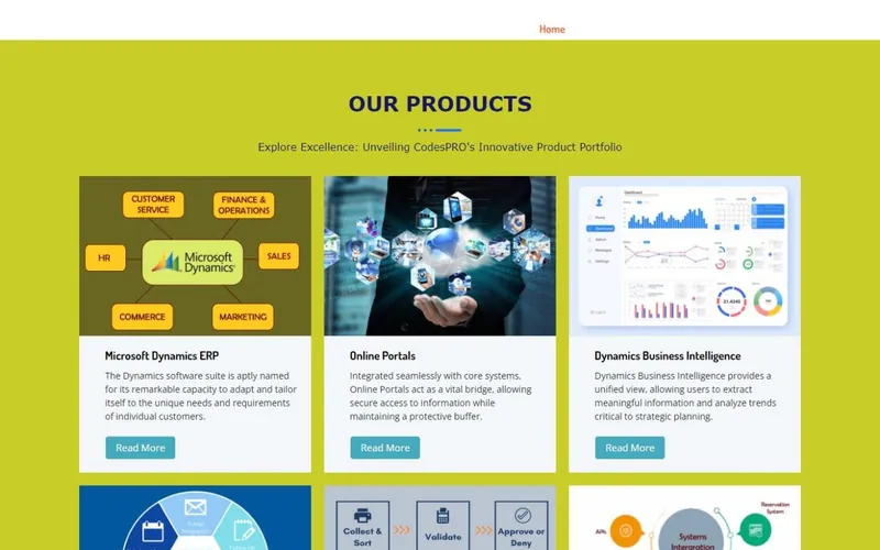 Homepage of the Codespro website