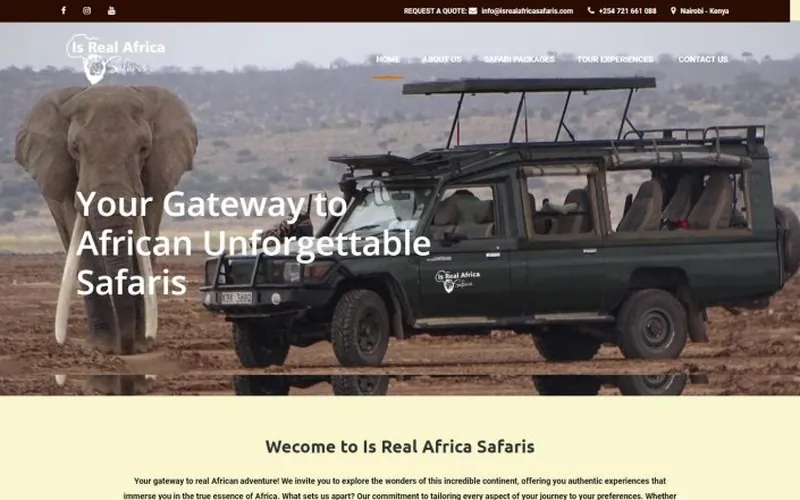Homepage of the Isreal Africa Safaris website
